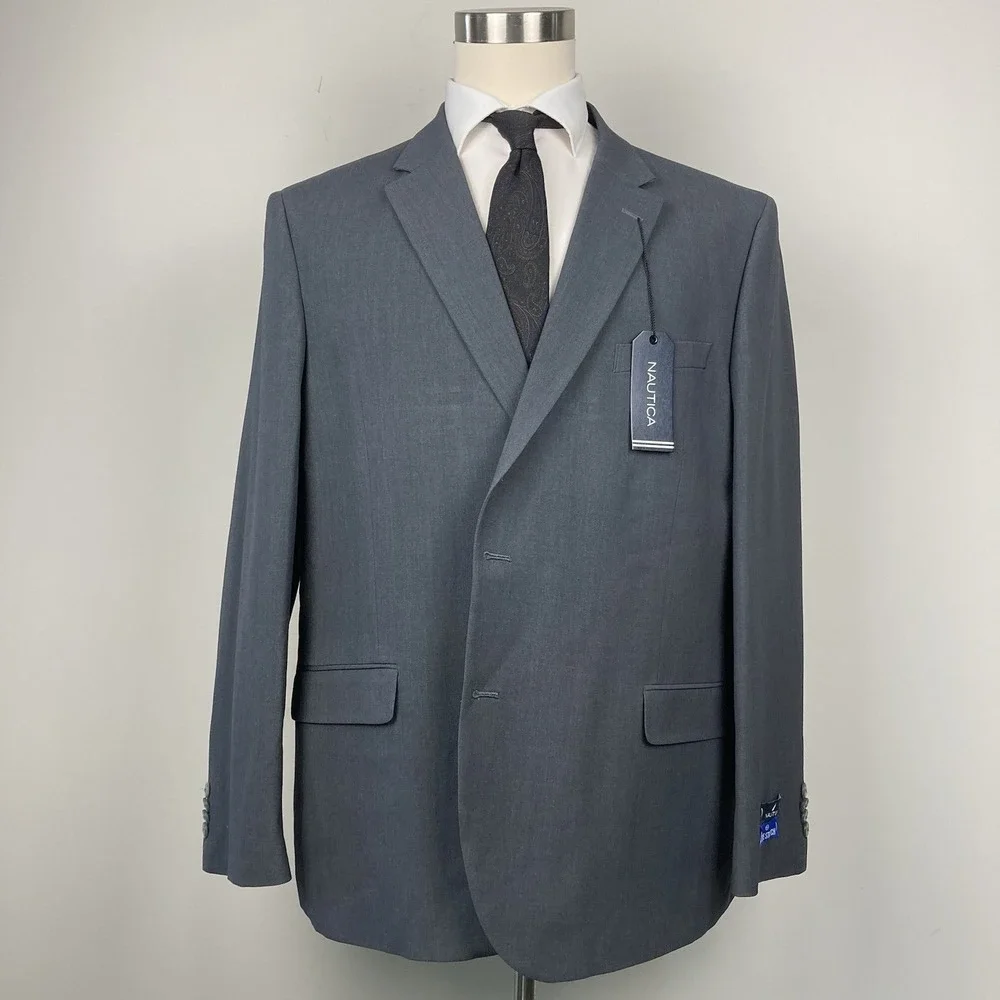 Nautica‎ Mens Blazer Jacket 46R Charcoal Grey F071403